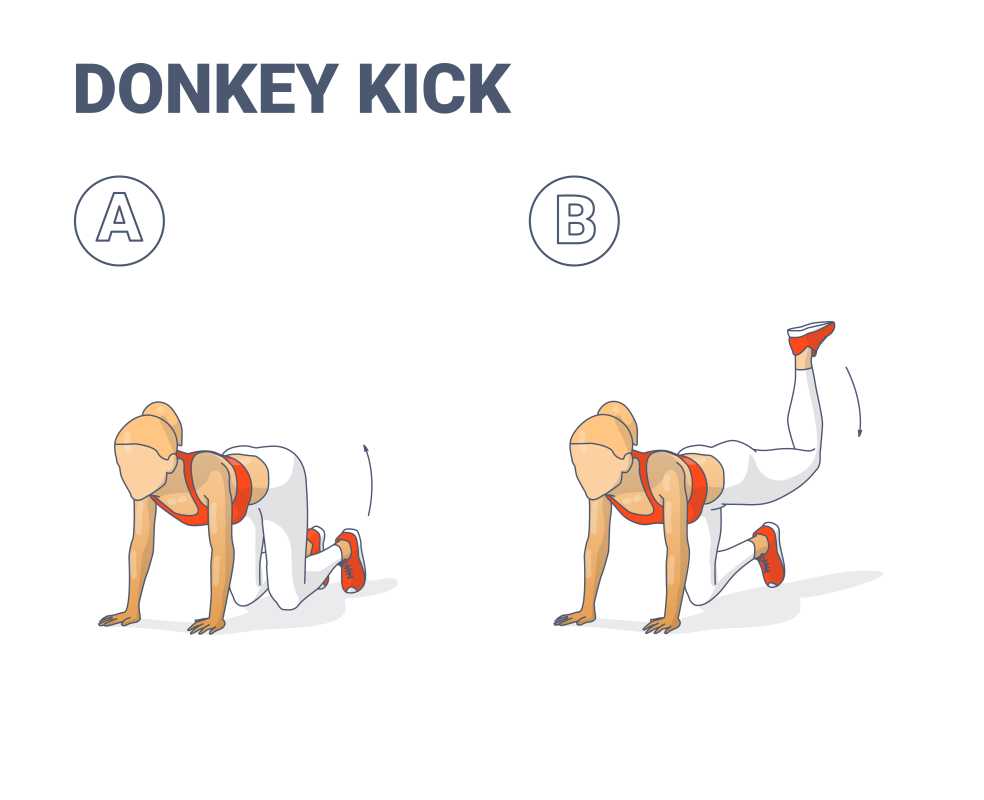 Frau trainiert Donkey Kicks